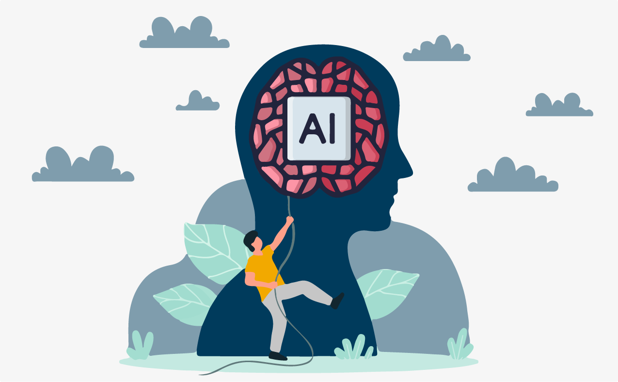 graphic of ai in the mind of a person