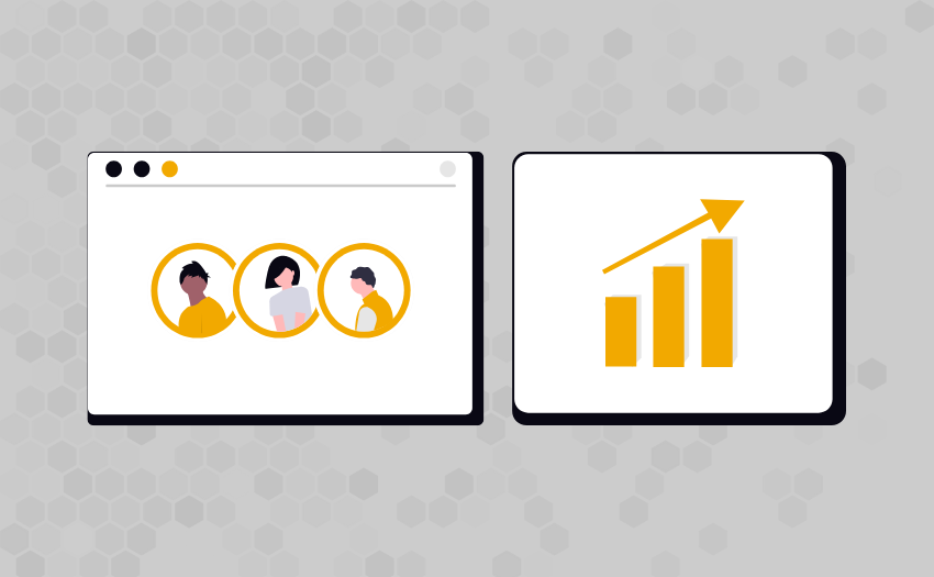 Visual showing team collaboration and growth metrics, reflecting performance enablement as a core HR competency for 2025.
